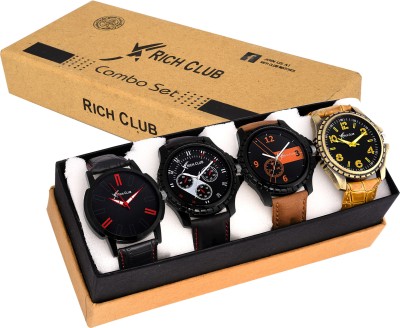 Rich Club Combo Of 4 Exclusive Magnum Leather Watch  - For Men   Watches  (Rich Club)