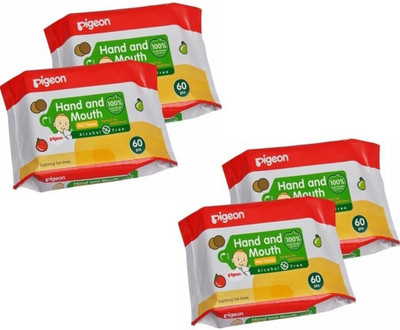 

Pigeon Pigeon Hand And Mouth Wipes 60 Pieces - Pack Of 4(4 Pieces)