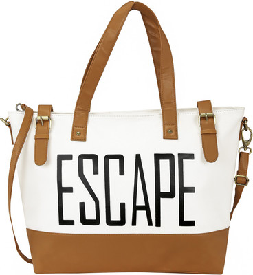 

Bagclan Escape Tote Bag - white/tan Shoulder Bag(Brown, 10 L)