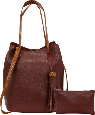 

Bagclan Bucket Tote Bag - Maroon Shoulder Bag(Maroon, 5 L)