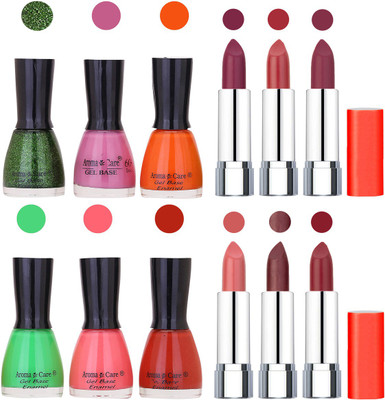 

Aroma Care Wholesale Rate Combo of Nail Polish and Rythm Lipstick 036(Set of 12)