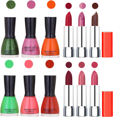 

Aroma Care Wholesale Rate Combo of Nail Polish and Rythm Lipstick 027(Set of 12)