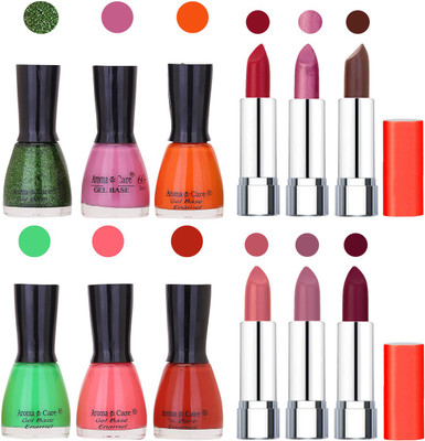 

Aroma Care Wholesale Rate Combo of Nail Polish and Rythm Lipstick 024(Set of 12)