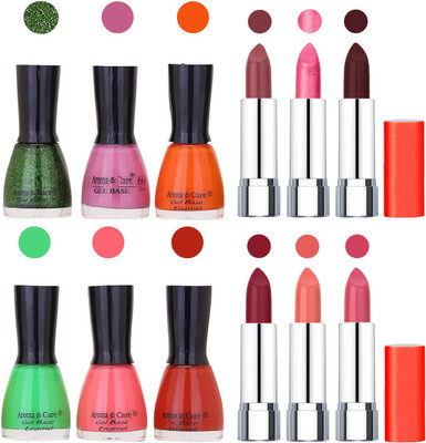 

Aroma Care Wholesale Rate Combo of Nail Polish and Rythm Lipstick 040(Set of 12)