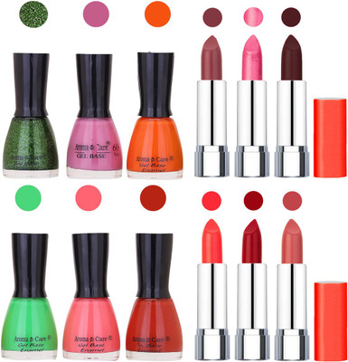 

Aroma Care Wholesale Rate Combo of Nail Polish and Rythm Lipstick 041(Set of 12)