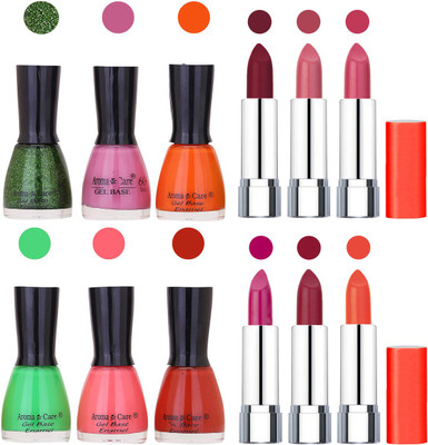 

Aroma Care Wholesale Rate Combo of Nail Polish and Rythm Lipstick 062(Set of 12)