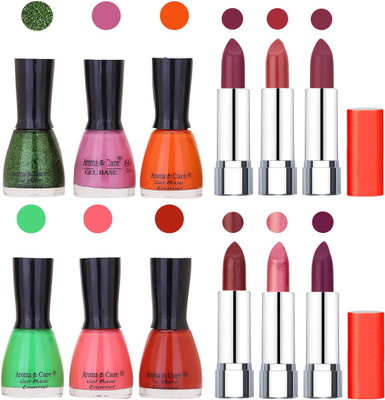 

Aroma Care Wholesale Rate Combo of Nail Polish and Rythm Lipstick 038(Set of 12)