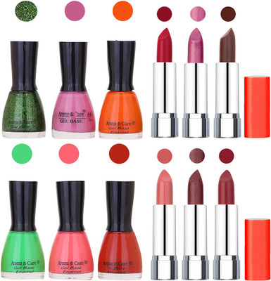 

Aroma Care Wholesale Rate Combo of Nail Polish and Rythm Lipstick 028(Set of 12)