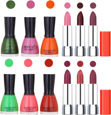 Aroma Care Wholesale Rate Combo of Nail Polish and Rythm Lipstick 013(Set of 12)