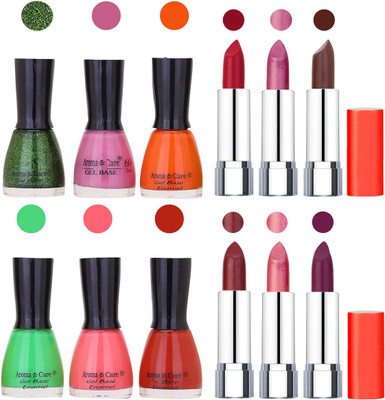 

Aroma Care Wholesale Rate Combo of Nail Polish and Rythm Lipstick 030(Set of 12)