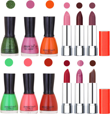 

Aroma Care Wholesale Rate Combo of Nail Polish and Rythm Lipstick 012(Set of 12)