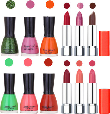 

Aroma Care Wholesale Rate Combo of Nail Polish and Rythm Lipstick 025(Set of 12)