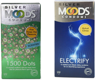 

Moods COMBO OF 1500 DOTS + ELECTRIFY Condom(Set of 2, 24S)