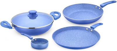 

Ideale Sparkle Induction Bottom Cookware Set(Aluminium, 5 - Piece), Blue