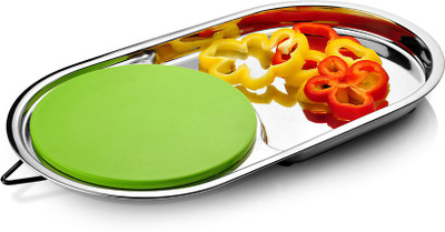 

Jvl Capsule Vegetable Chopper Steel, Plastic Cutting Board(Green Pack of 1)