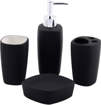 

Chrome 3237 Black Ceramic Bathroom Set(Pack of 4)