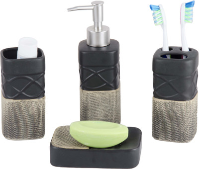 

Chrome 2403 Black & Beige Ceramic Bathroom Set