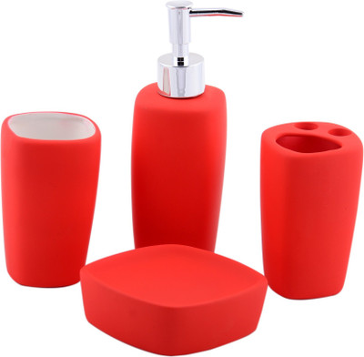 

Chrome 3237 Red Ceramic Bathroom Set(Pack of 4)