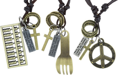 

the jewelbox Abacus, Spone, Peace Logo Plain Gold Dog Tag