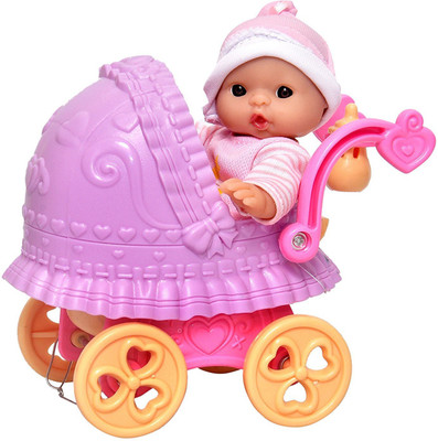 

Toyshine 6 Inches Baby in the Buggy Baby Doll, Non-toxic(Multicolor)