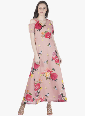 FABALLEY Women Maxi Pink Dress