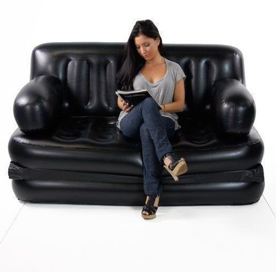 

Bestway Leatherette 2 Seater Inflatable Sofa(Color - Black)