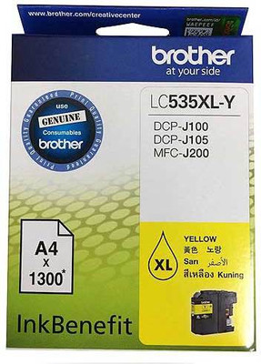 

Brother LC-535XL-Y Ink Cartridge Box Pack Single Color Ink(Yellow)