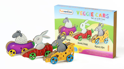 

Funvention Veggie Cars - Build, Color, Play & Lear with Fun(Multicolor)