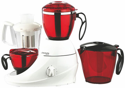

Butterfly Desire 750 W Mixer Grinder(White, Red, 3 Jars), Red;white