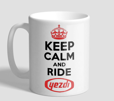 

The Mugs Ride Yezdi Ceramic Mug(330 ml), White