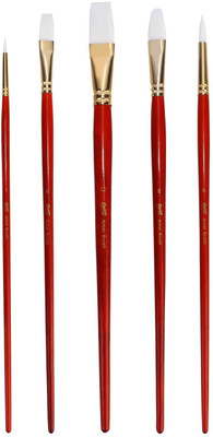 

Bianyo Round, Filbert, Flat, Bright Paint Brushes(Set of 5, Red)
