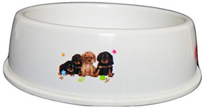 

Foodie Puppies Round Plastic Pet Bowl(900 ml White)