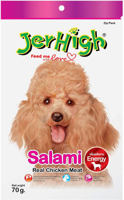 

Jer High Dog Treat Pet Care Salami 70G Chicken Dog Treat(70 g, Pack of 3)