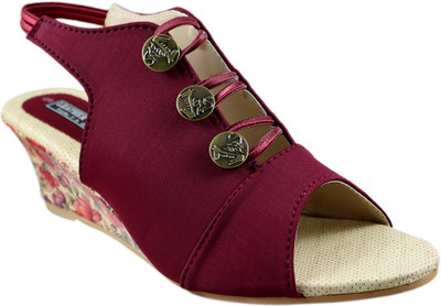 Leatherwood1 Women Maroon Wedges