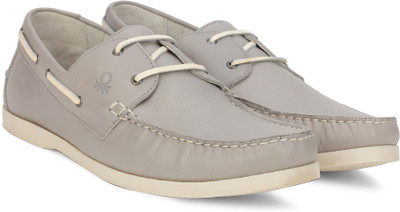 

United Colors of Benetton Boat Shoes For Men(Grey, Beige, 903