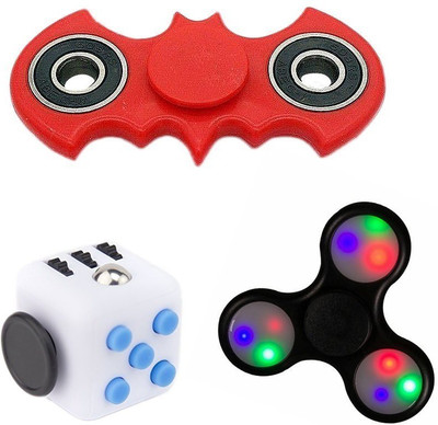

VibeX ® Spinner Trio Set 1 Focus Cube 1 Batman Style spinner 1 Led Light up Spinner(Multicolor)