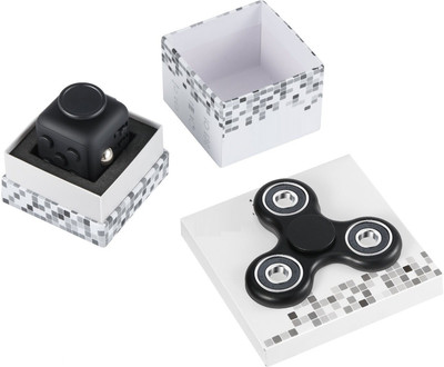

VibeX ™ Fidget Cube and Tri-Spinner ADHD Focus High Speed Si3N4 Hybrid Ceramic(Black)