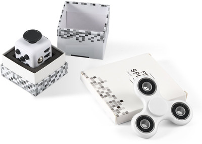 

VibeX ™ Fidget Spinner and Fidget Cube Hand Spinner for Adults and Children(White, Black)