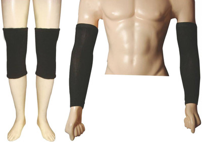 

GB Elastic Knee Cap And Full Arm Comfortable Elbow Support Knee, Calf & Thigh Support (, Black