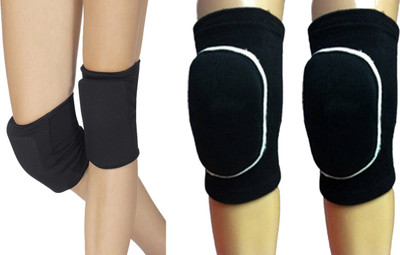 

GB 2 PCs Fitness And 2 PCs Rounded Knee Support (Free Size, Black)