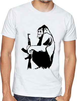 Casotec Printed Men Round Neck Multicolor T-Shirt