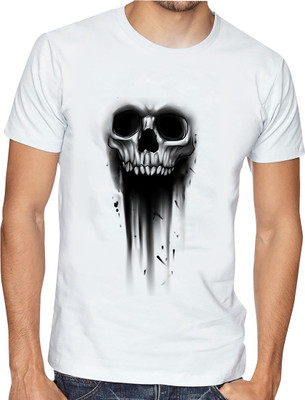 Casotec Printed Men Round Neck White T-Shirt