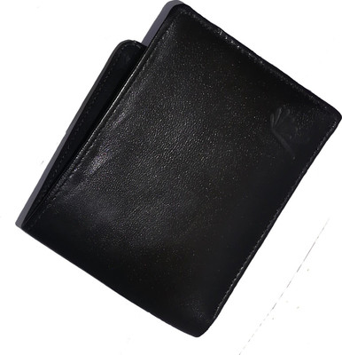 

e mall Men Black Genuine Leather Wallet(3 Card Slots)