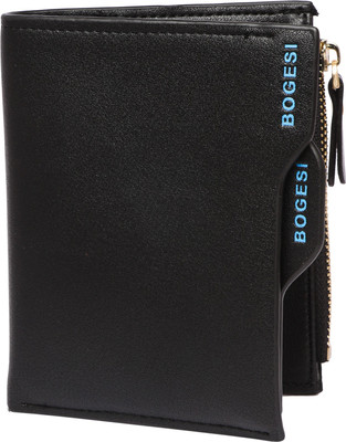 

Bogesi Men Casual Black Artificial Leather Wallet(9 Card Slots)