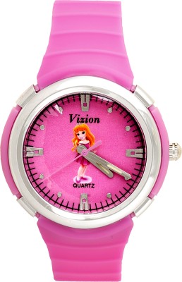 Vizion 8828-4-1 CINDERELLA-The Pink Shoes Princess Cartoon Character Watch  - For Girls   Watches  (Vizion)