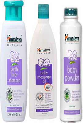 

Himalaya Baby Massage oil , Powder,Shampoo gift combo(White)