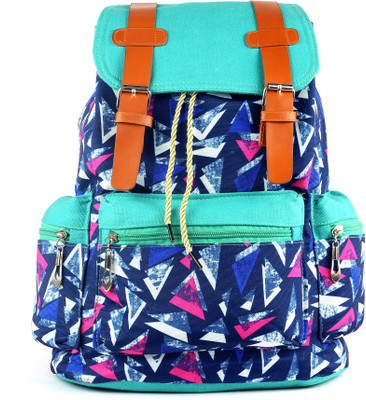 

ramposh Women Canvas Printed Backpack 15 L Backpack(Blue)