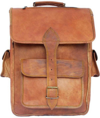 CraftShades handmade leather laptop backpack 10 L Laptop Backpack(Brown)
