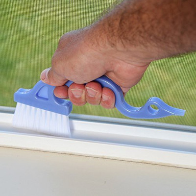 

HOKIPO Dust Dirt Scraper – For Sliding Windows Track, Bath Fittings Plastic Wet and Dry Brush(Blue, Pack of 1)