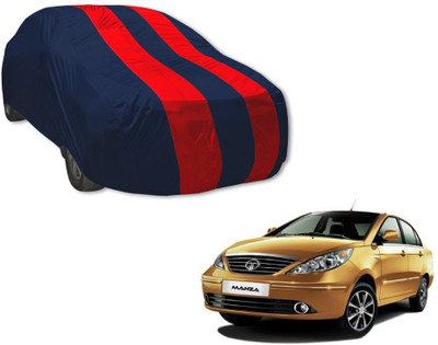 MOCKHE Car Cover For Tata Manza (Without Mirror Pockets)(Blue, Red)